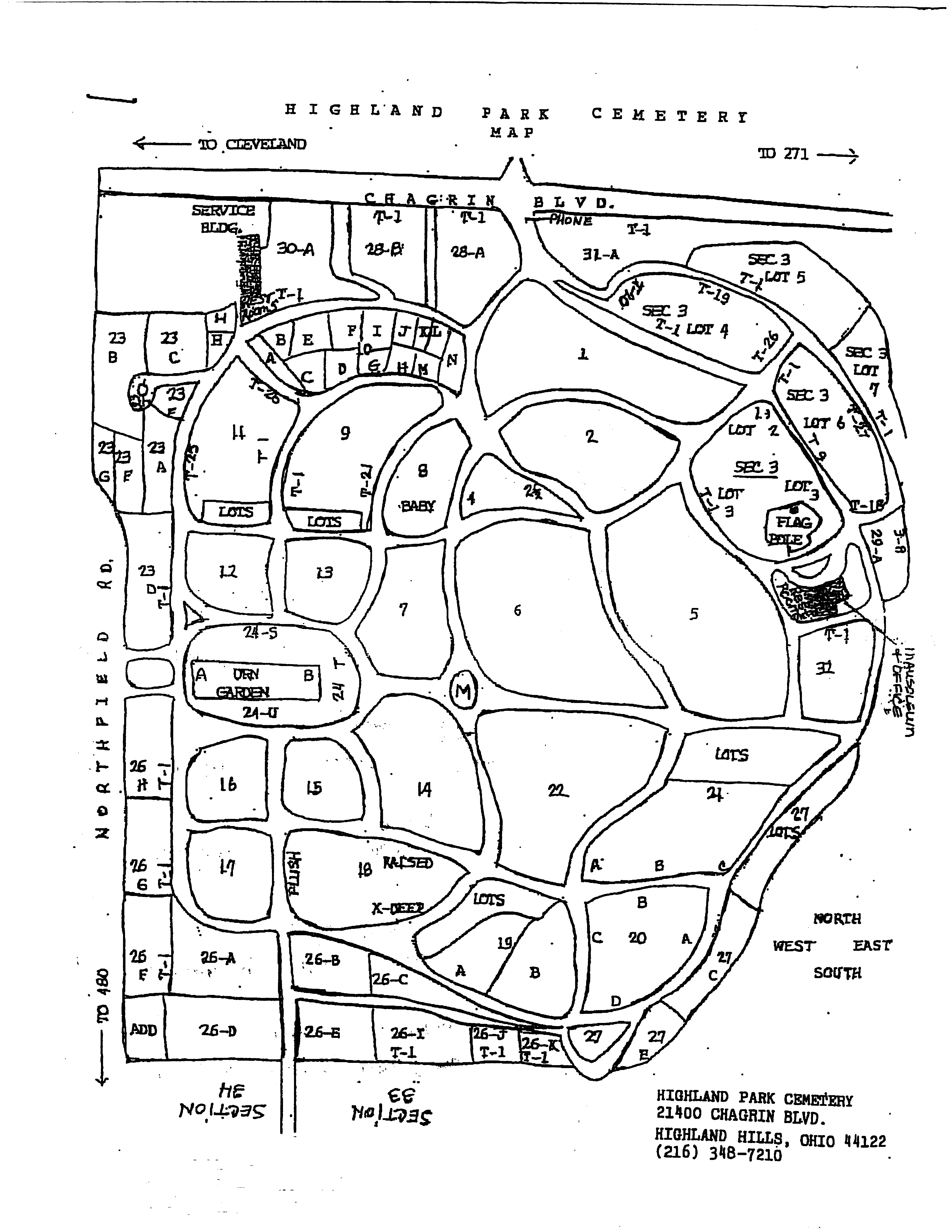 Original Plot Map, Highland Park, Cleveland, Ohio, USA