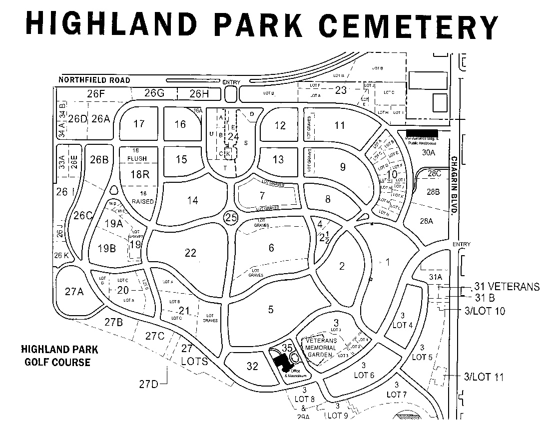 New Plot Map, Highland Park, Cleveland, Ohio, USA