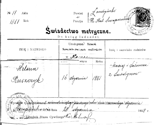 Birth_Cert_Helen_Ruszcyk