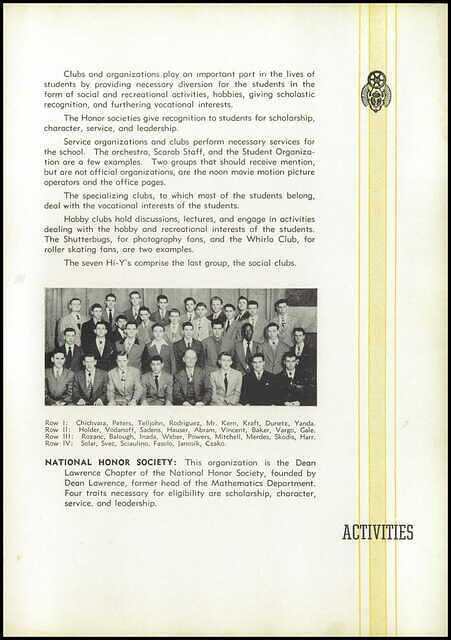 Yearbook East Tech January 1950 National Honor Society image 43