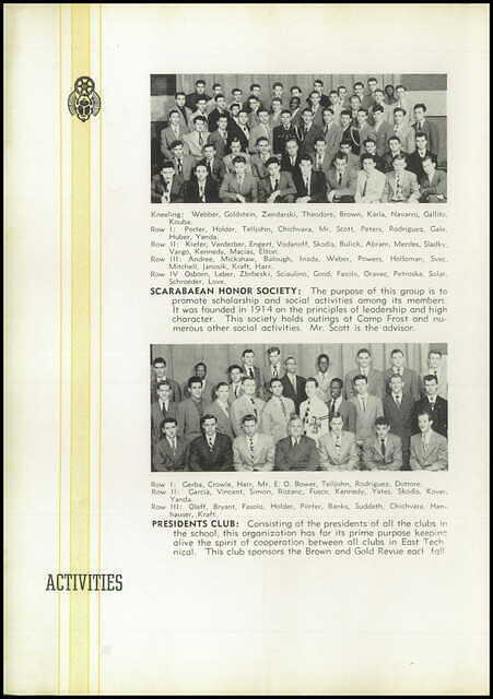 Yearbook East Tech January 1950 Scarabaean Honor Society and Presidents Club image 44