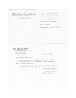 1968 May7 Letter Sporting News to Anne McLarney